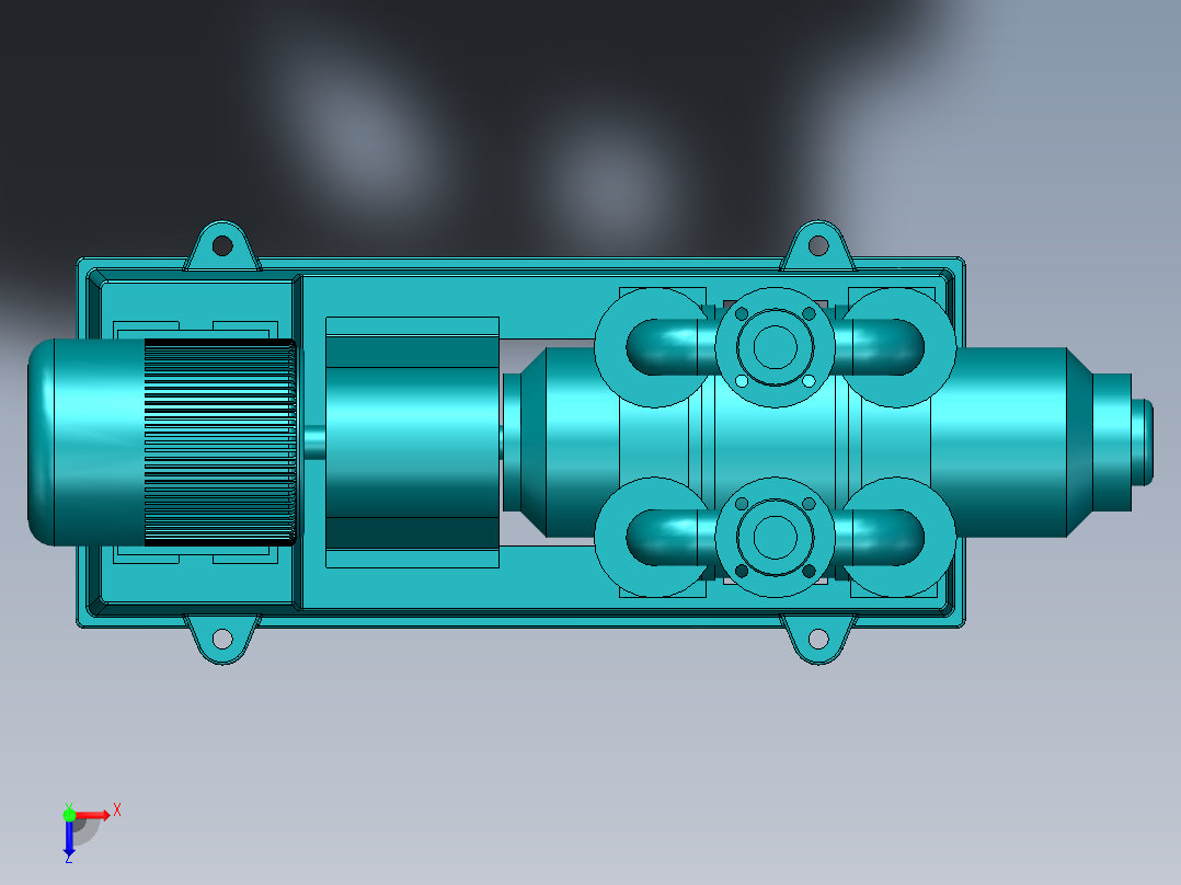 泵、水泵、SK-3水环式真空泵(台州兴华)俯视图