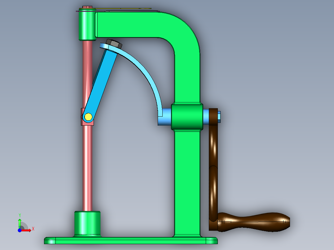 摇杆曲柄刻度输出机构前视图