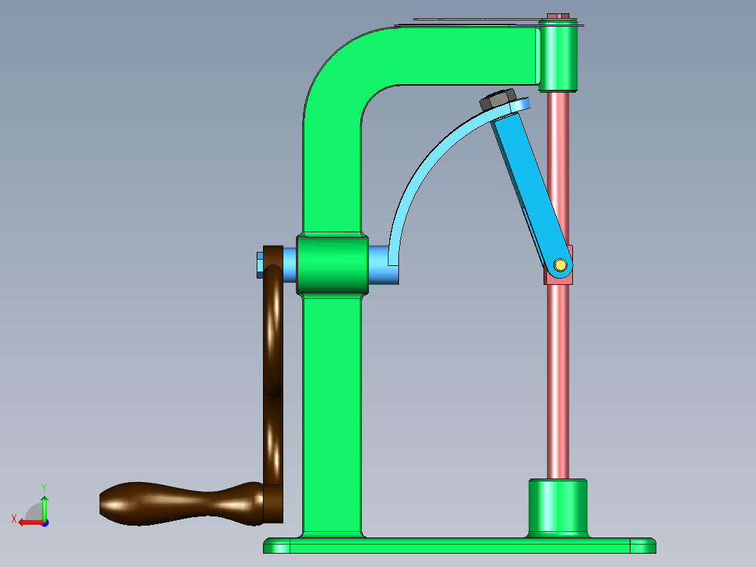 摇杆曲柄刻度输出机构后视图