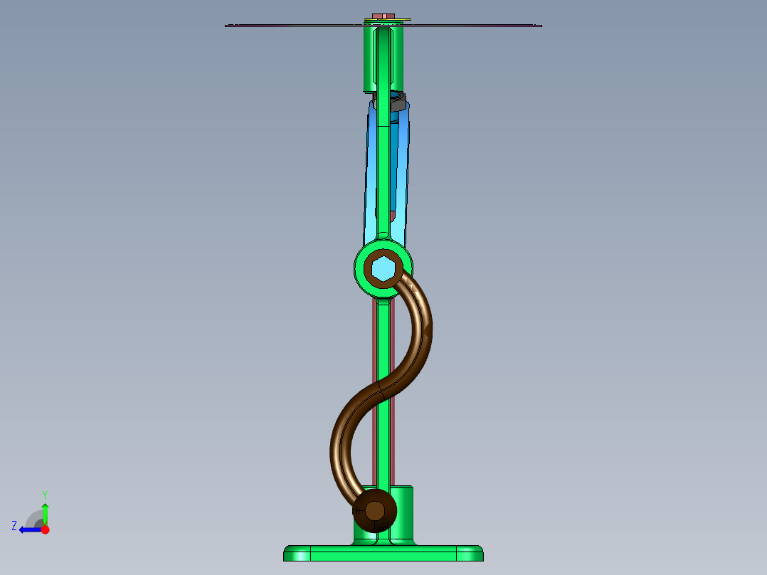 摇杆曲柄刻度输出机构右视图
