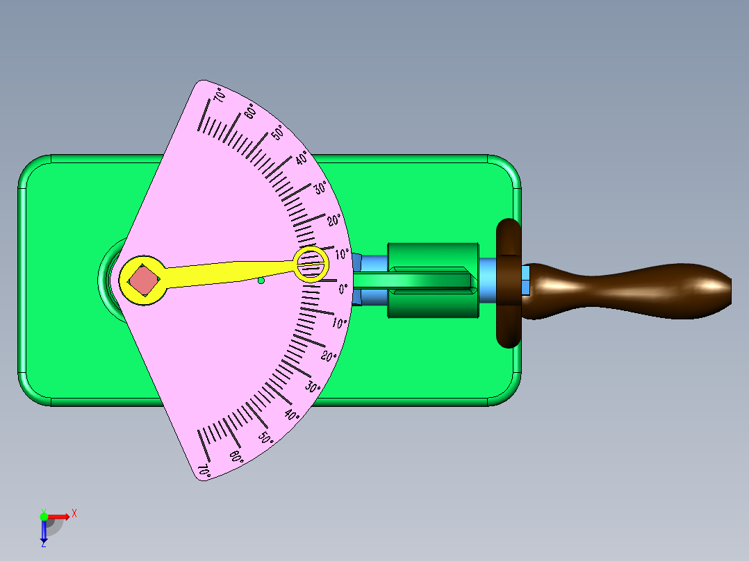 摇杆曲柄刻度输出机构俯视图