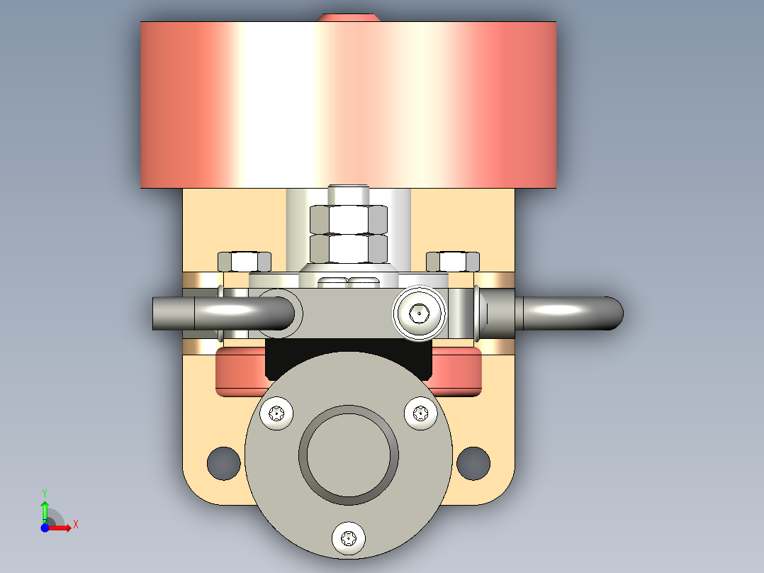 蒸汽机single-cylinder-oscillating-steam-模型格式为 stp前视图