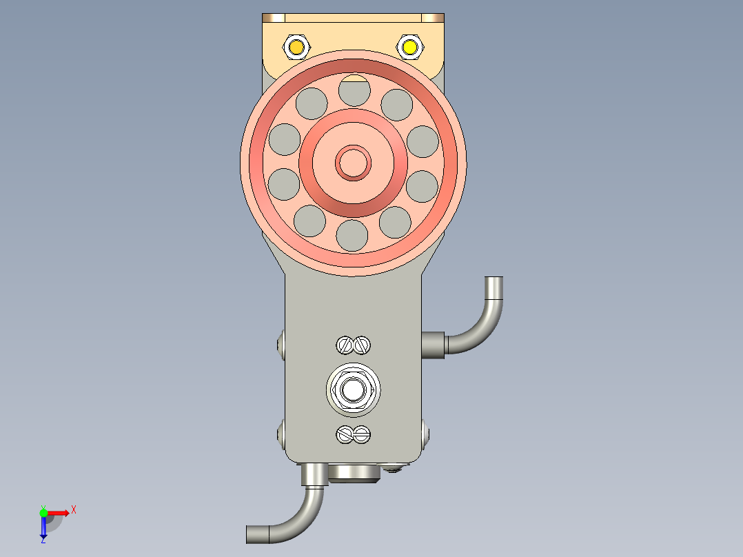 蒸汽机single-cylinder-oscillating-steam-模型格式为 stp俯视图