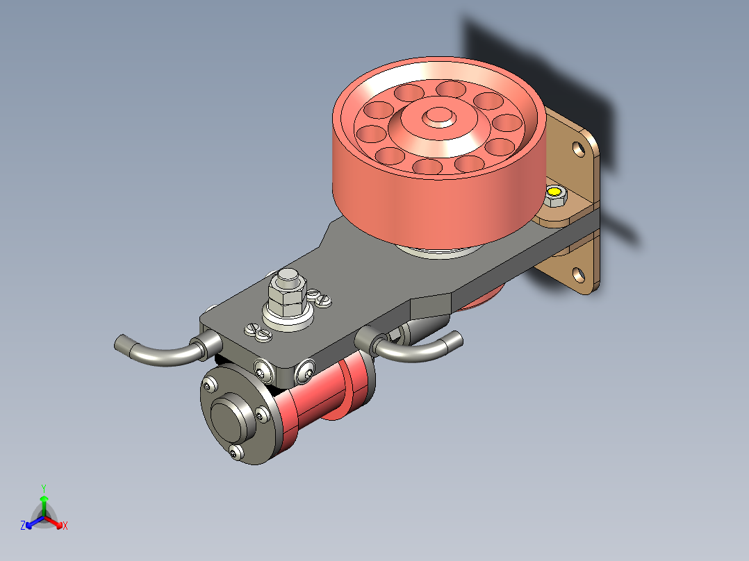 蒸汽机single-cylinder-oscillating-steam-模型格式为 stp正等轴测图
