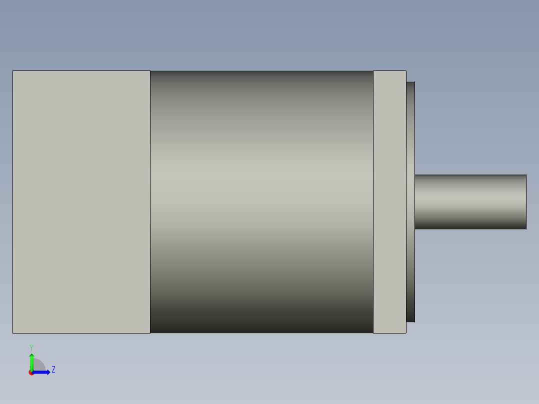 PL120方法兰行星减速机20比配130伺服电机左视图