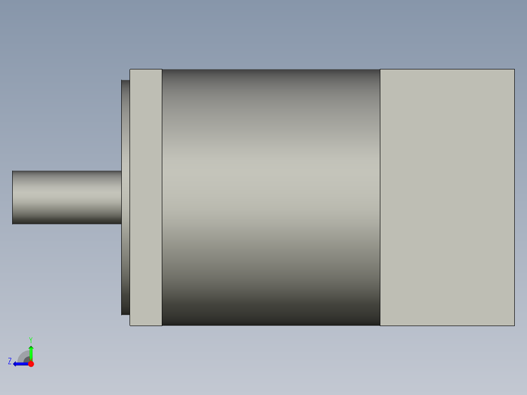 PL120方法兰行星减速机20比配130伺服电机右视图