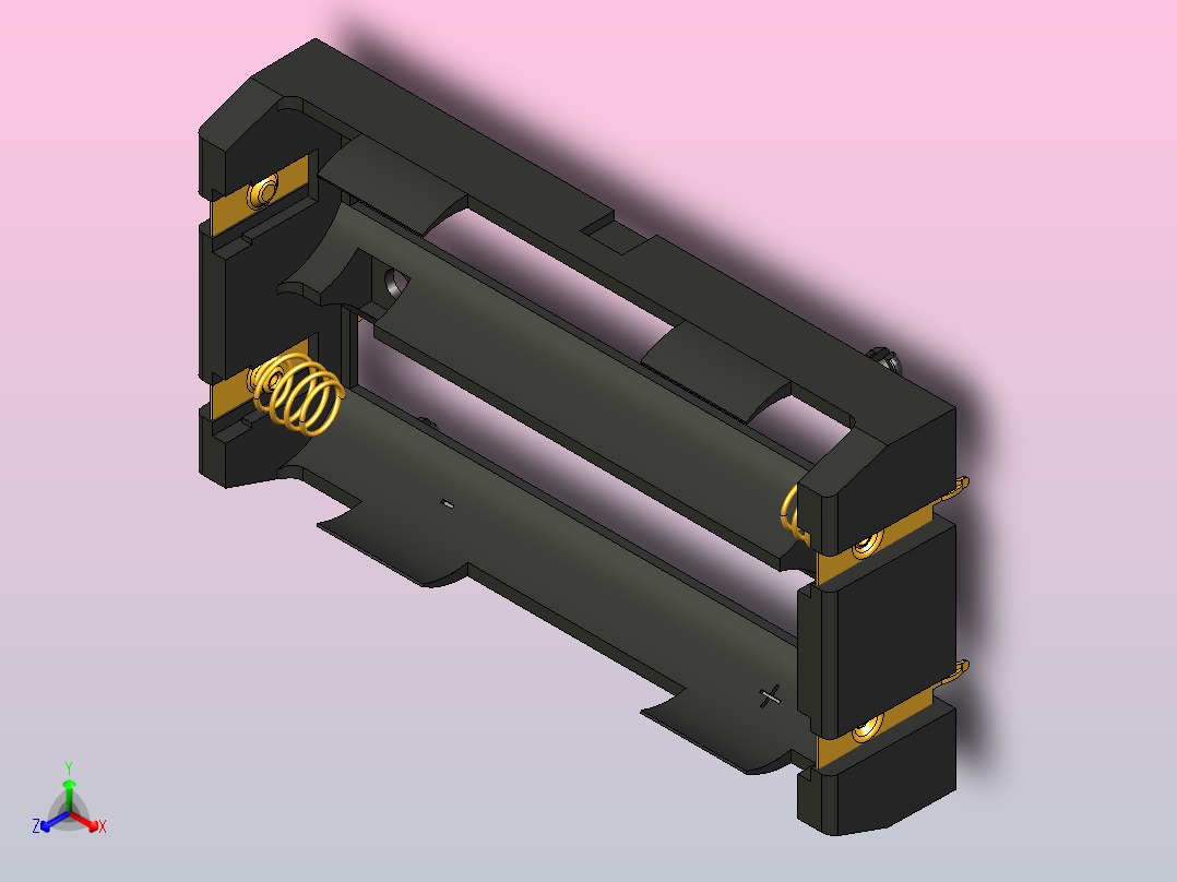 18650电池座正等轴测图