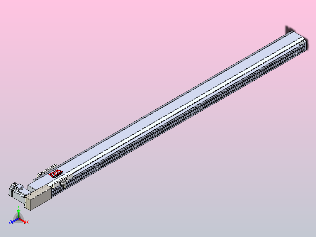 皮带直线轴半封闭可选导轨TPA-HNB-120D-110-L1550-MR-Y-P40-N3主视图