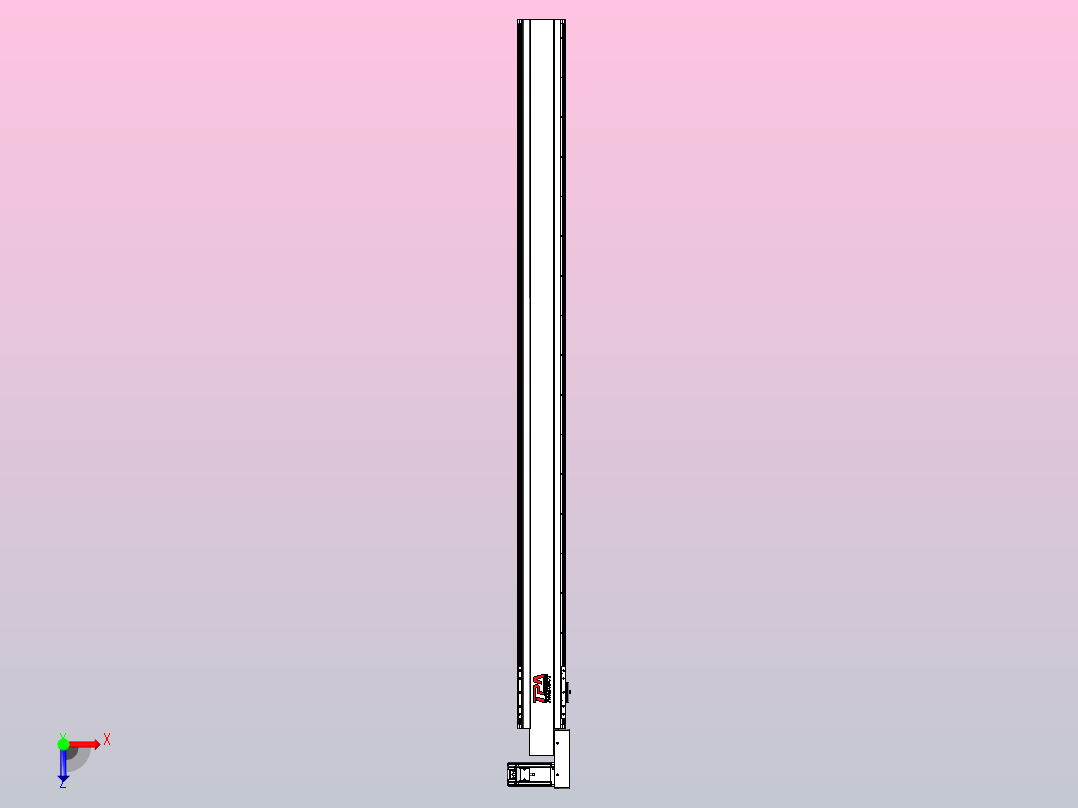皮带直线轴半封闭可选导轨TPA-HNB-120D-110-L1550-MR-Y-P40-N3俯视图