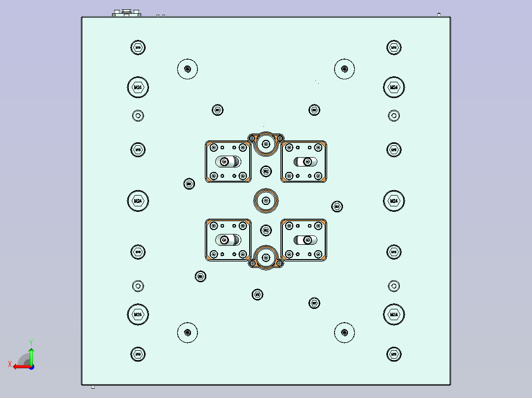 一款经典的汽车内饰热流道模具后视图