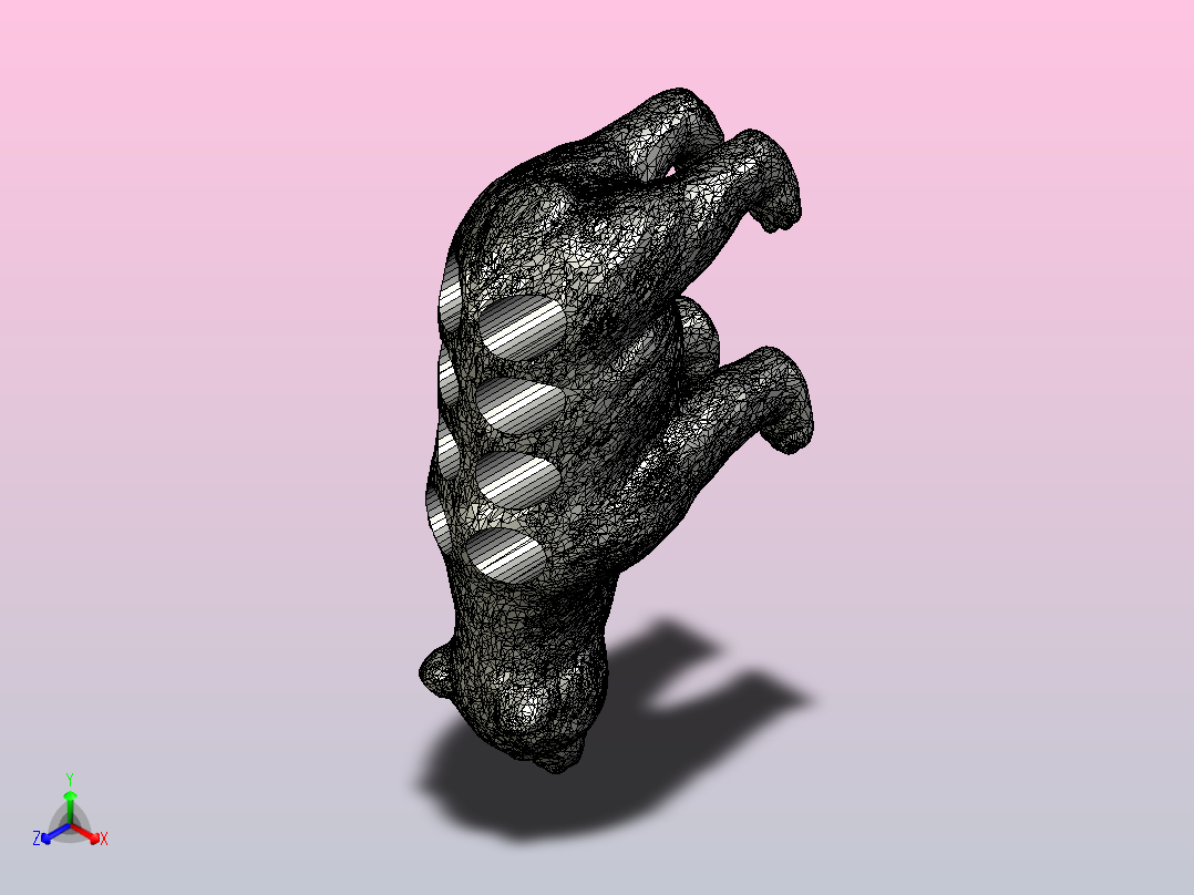 小熊笔筒 (3)主视图