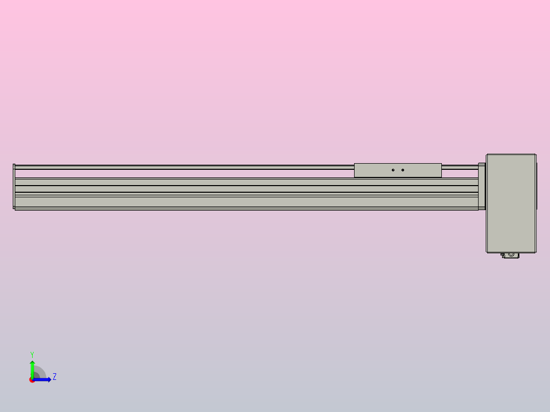 TEB8D-L450-B28-F5-400W半密封丝杆模组滑台左视图