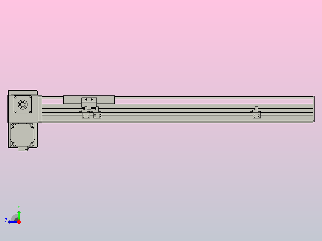 TEB8D-L450-B28-F5-400W半密封丝杆模组滑台右视图