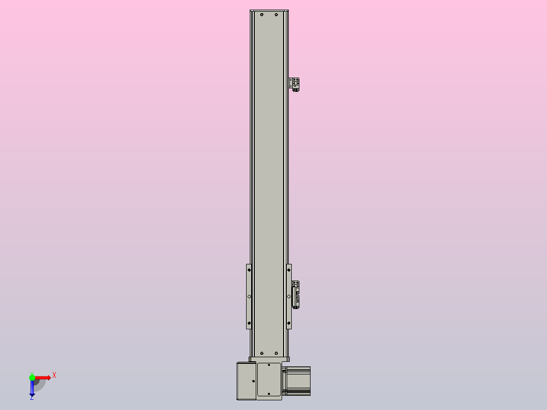 TEB8D-L450-B28-F5-400W半密封丝杆模组滑台俯视图