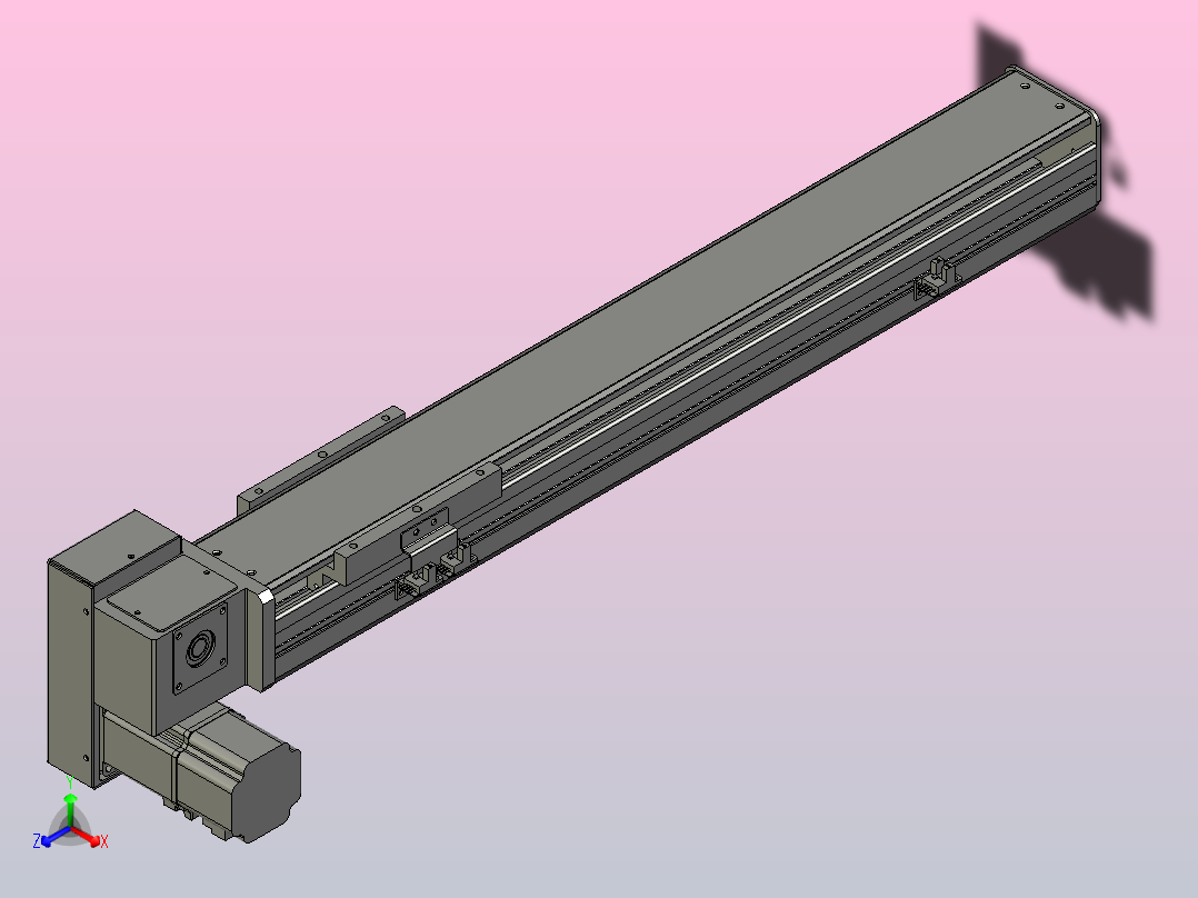 TEB8D-L450-B28-F5-400W半密封丝杆模组滑台正等轴测图