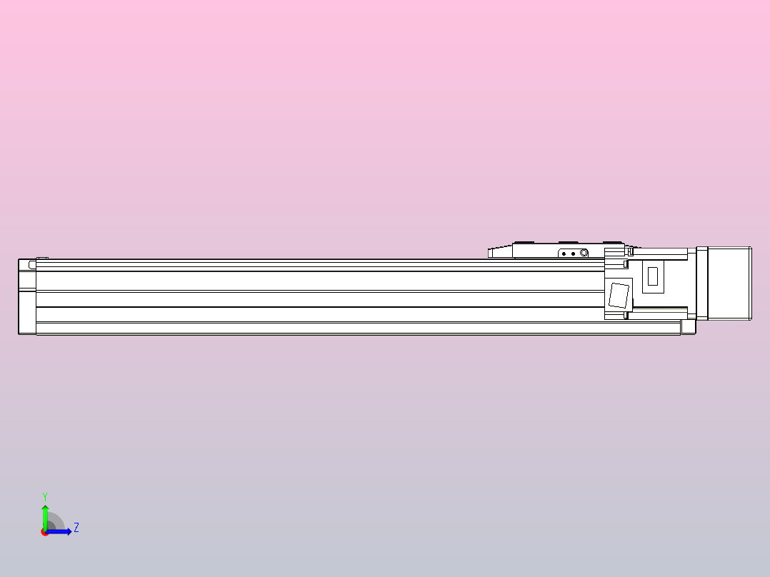 滚珠丝杠直线轴内置导轨TPA-GCR-80-1610C-L350-MR-M20-N3左视图