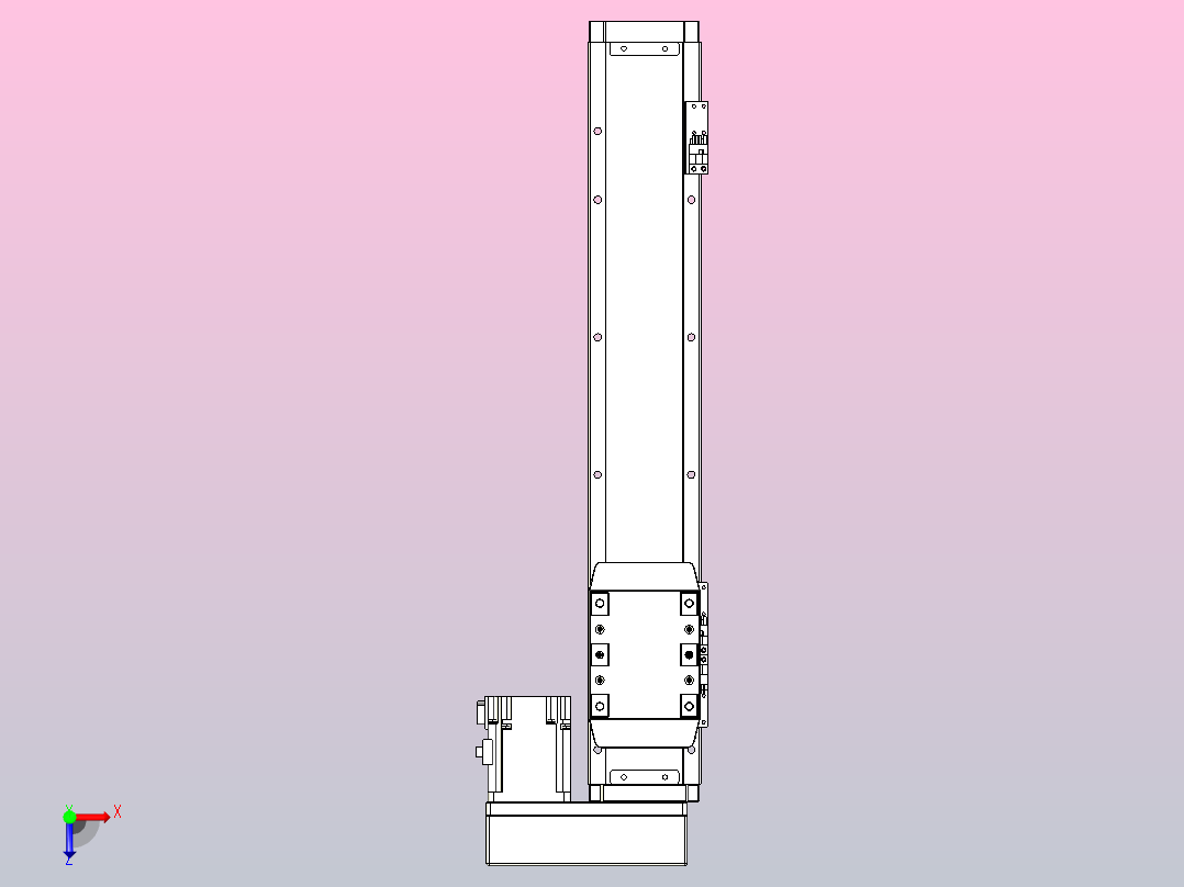 滚珠丝杠直线轴内置导轨TPA-GCR-80-1610C-L350-MR-M20-N3俯视图
