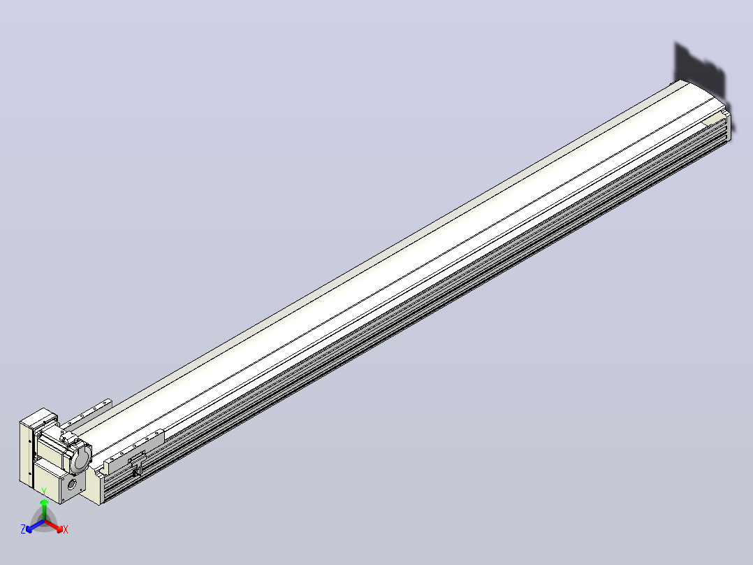 皮带直线轴半封闭可选导轨TPA-HNB-202D-140-L1900-LU-Y-P75-N3主视图