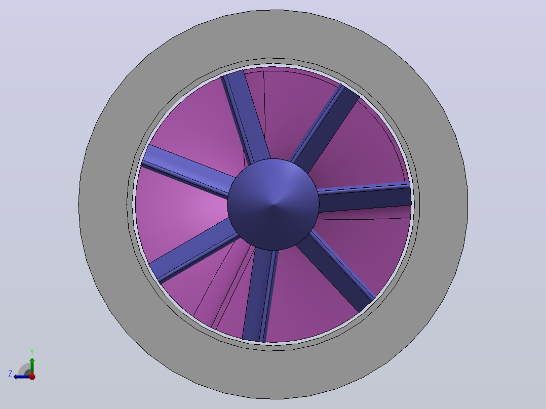 Solidworks中的轴流泵右视图