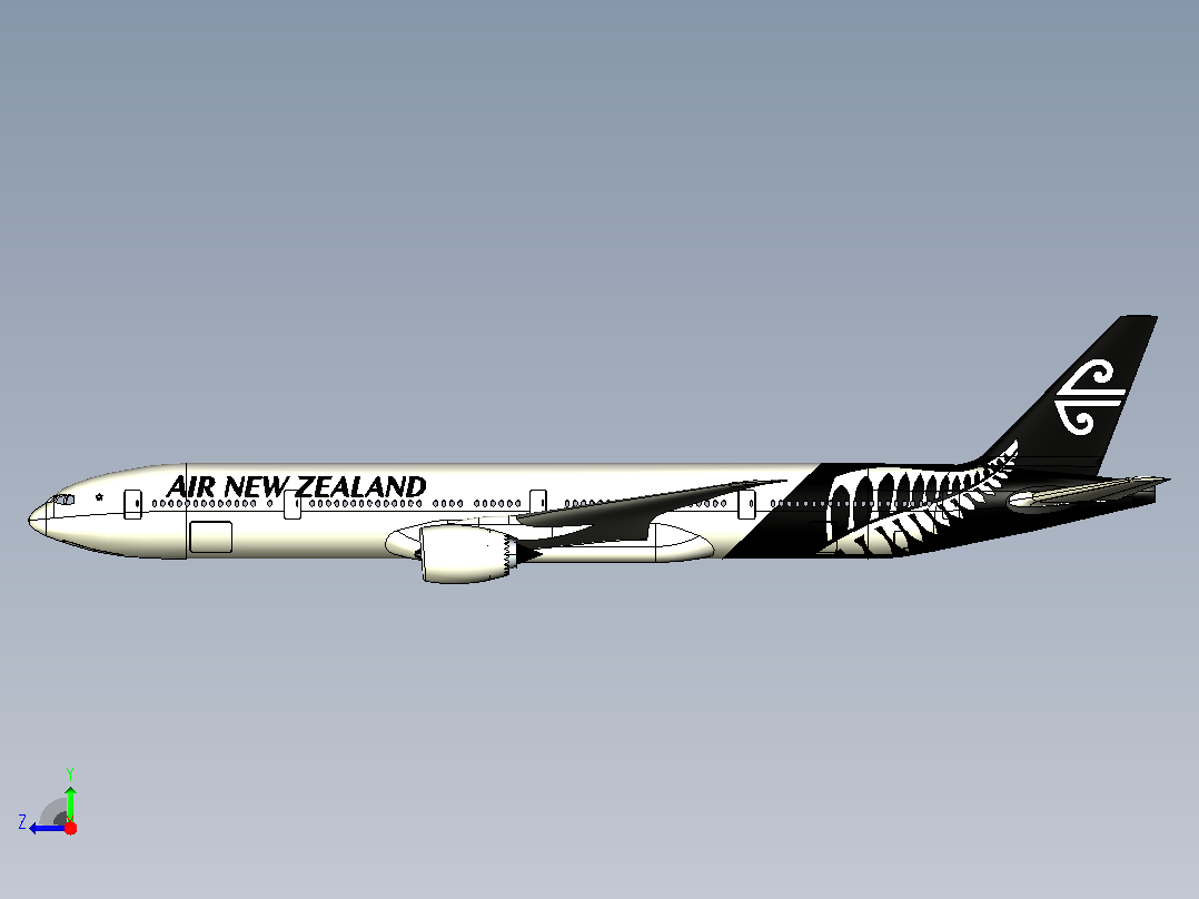 波音 777-300 ER客机右视图