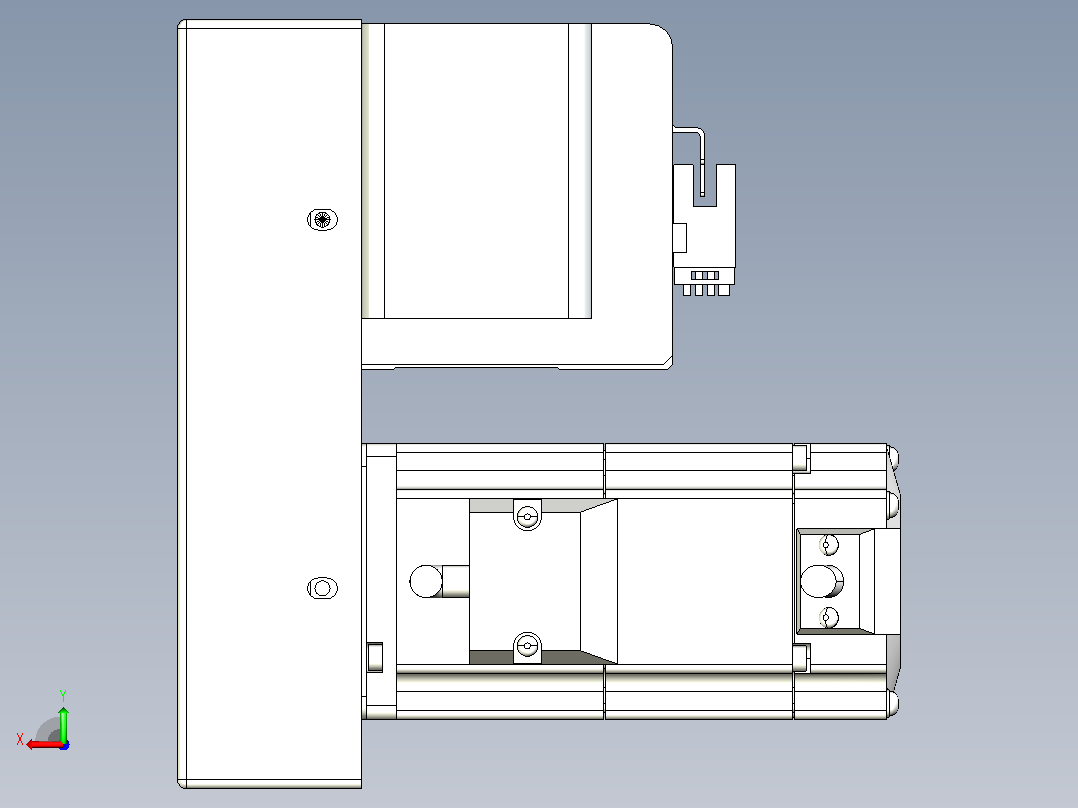 皮带直线轴半封闭可选导轨TPA-HNB-85D-90-L1050-LP-C-P20-N3后视图