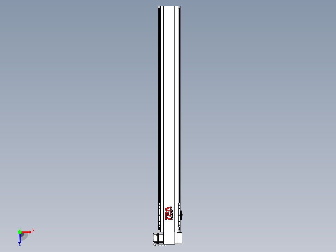 皮带直线轴半封闭可选导轨TPA-HNB-120D-110-L1000-RP-Y-P40-N3俯视图