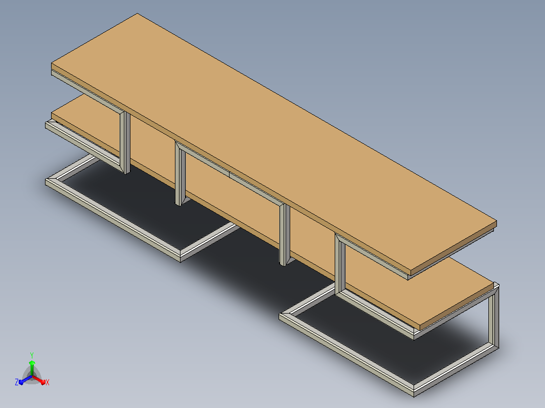 电视桌正等轴测图