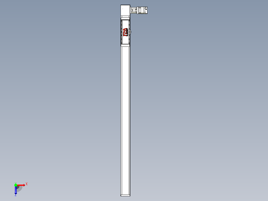 伺服电机集成皮带传动直线执行器TPA-OCB-120-224-L1750-DL-J90-N3俯视图
