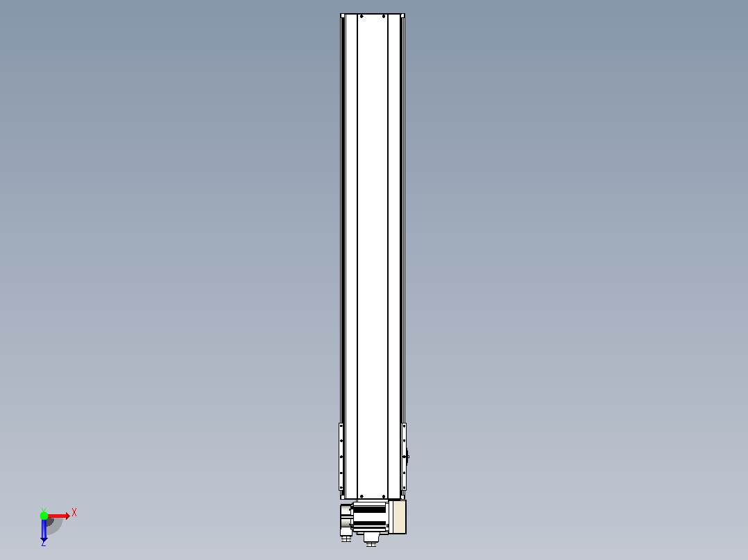 皮带直线轴半封闭可选导轨TPA-HNB-220D-176-L1250-RU-Y-P1K-N3俯视图