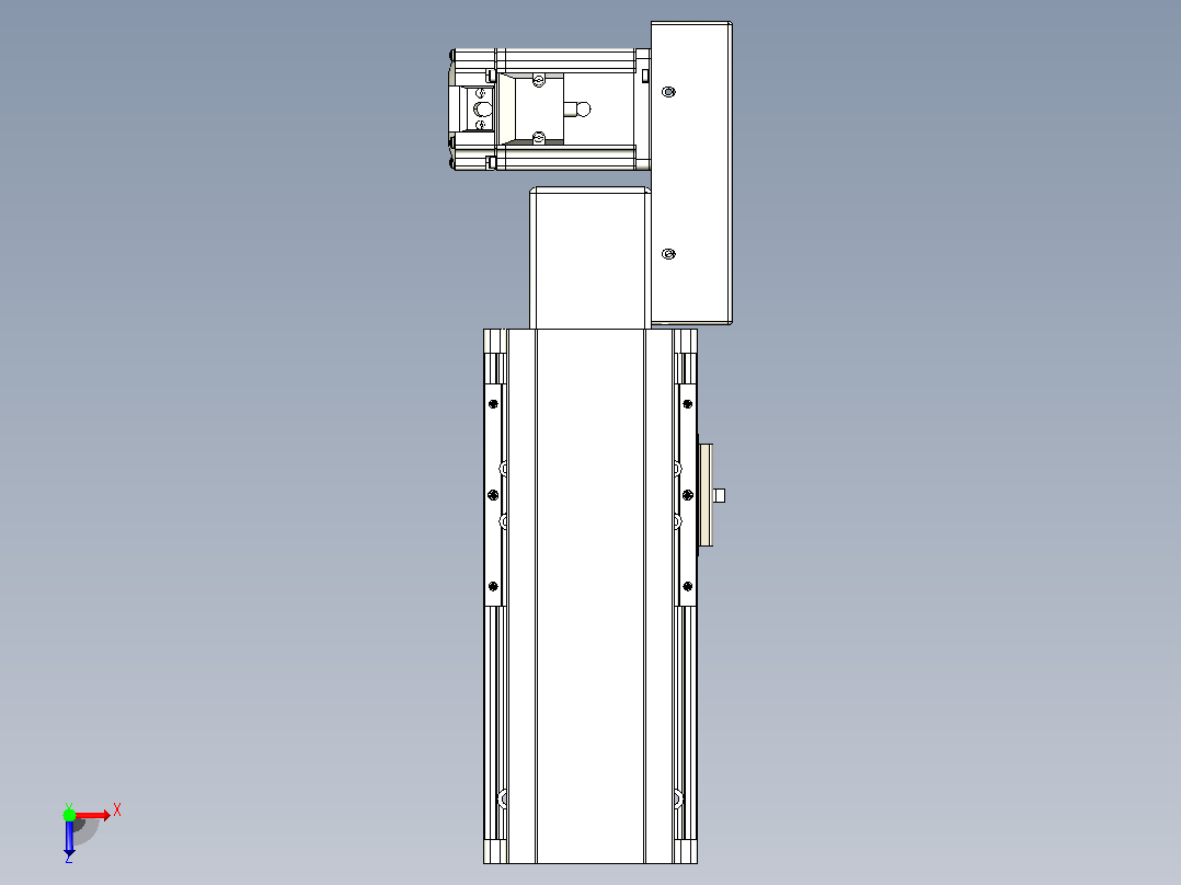 皮带直线轴半封闭可选导轨TPA-HNB-105D-90-L50-ML-C-P20-N3俯视图