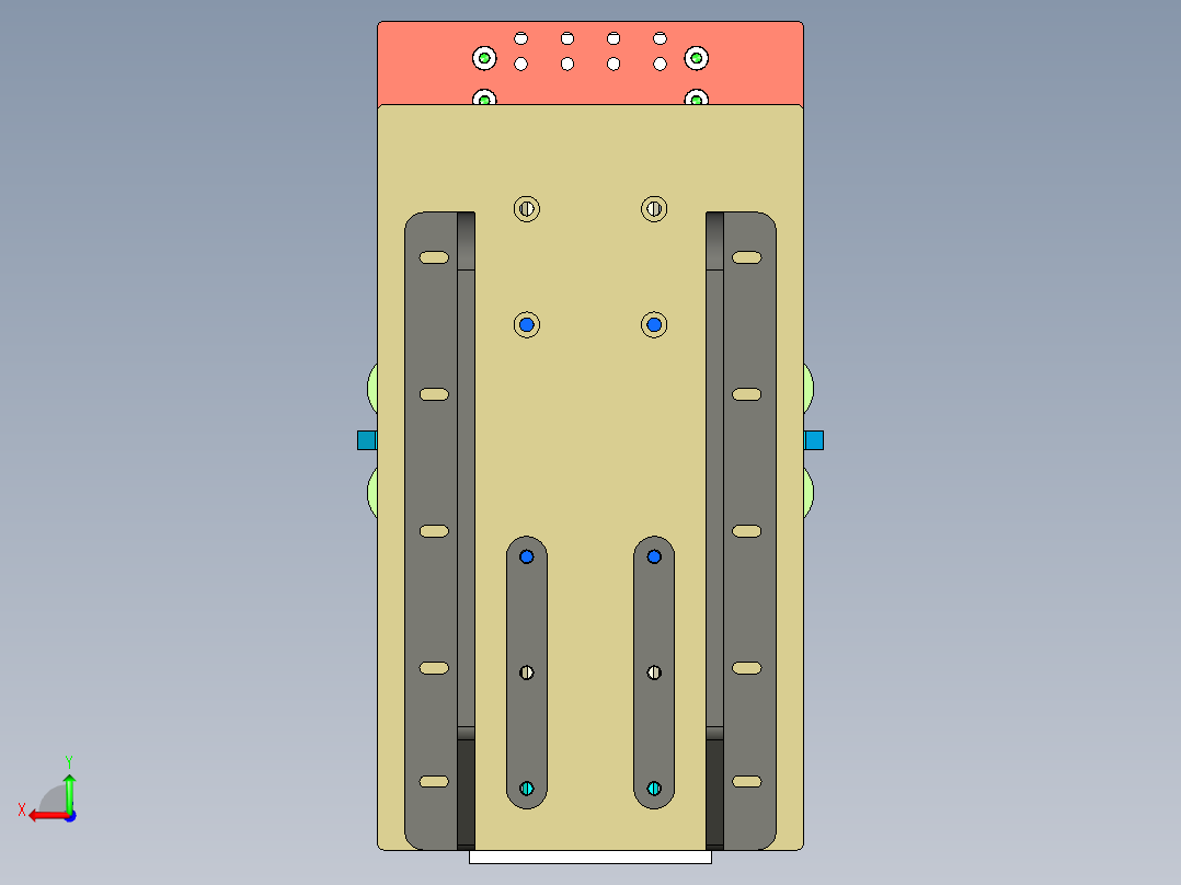 夹紧机构，水平调节机构 step后视图
