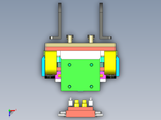 夹紧机构，水平调节机构 step俯视缩略图