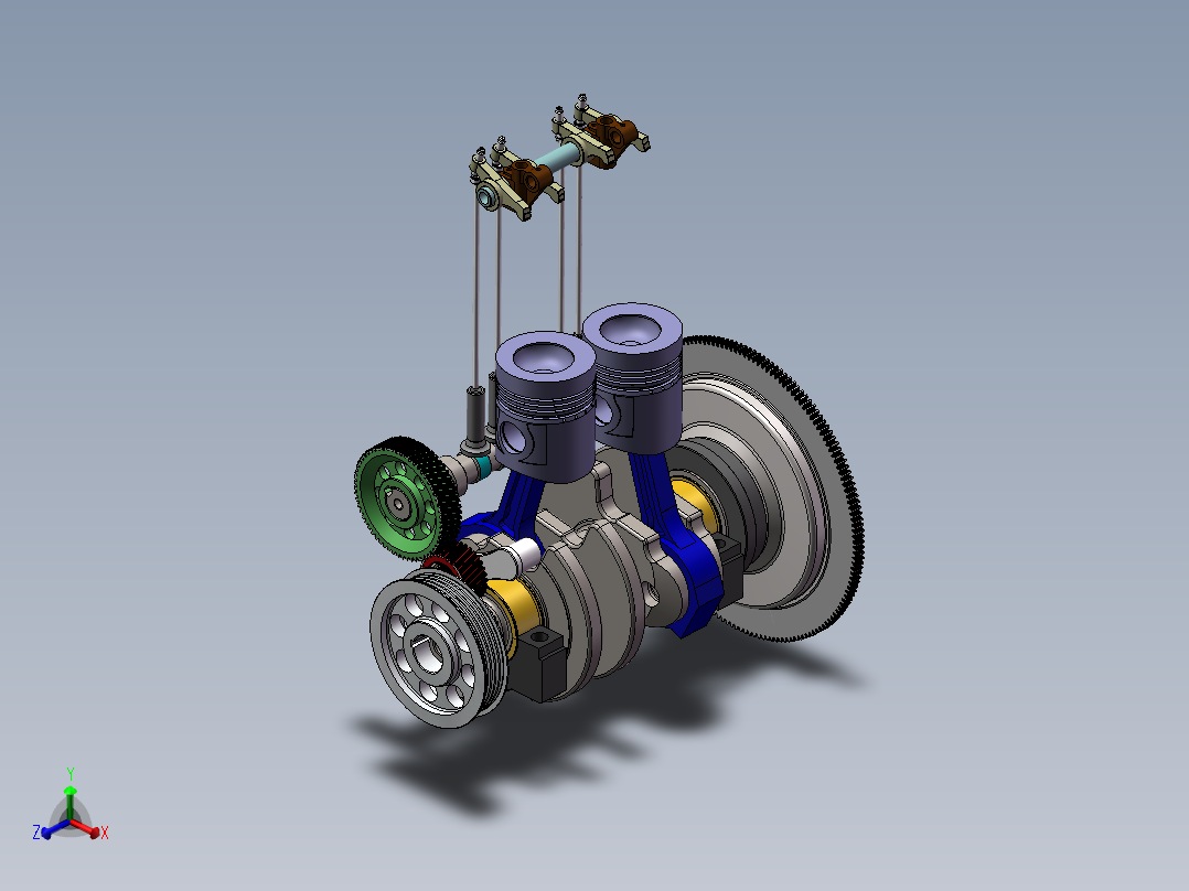 2100柴油机曲轴系设计(sw13+说明书+cad)