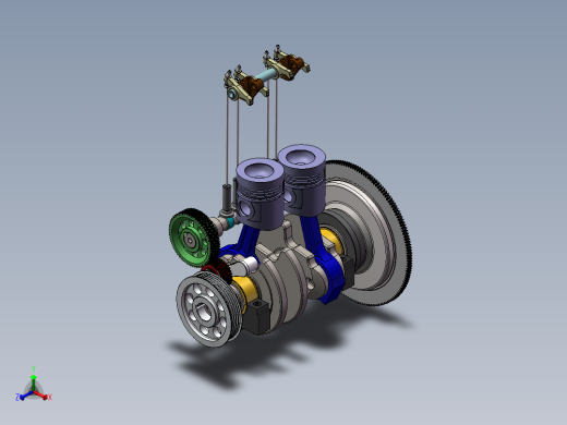 2100柴油机曲轴系设计(sw13+说明书+cad)