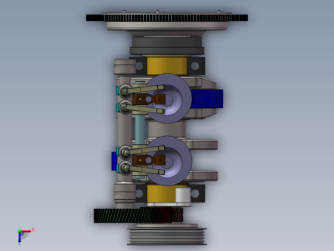 2100柴油机曲轴系设计(sw13+说明书+cad)俯视图
