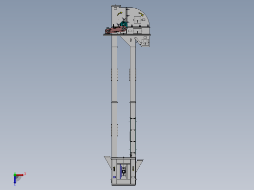 链斗升降机核心结构三维建模图纸 SOLIDWORKS设计俯视缩略图