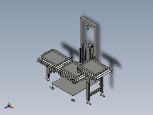 链轮链条与气缸提升机构3D模型