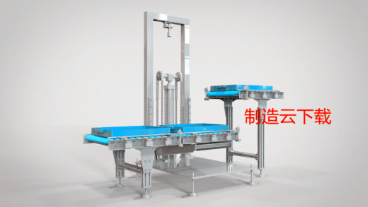链轮链条与气缸提升机构3D模型缩略图