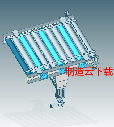 链轮链条与气缸提升机构3D模型