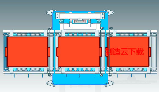 链轮链条与气缸提升机构3D模型缩略图