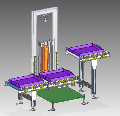 链轮链条与气缸提升机构3D模型