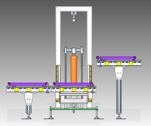 链轮链条与气缸提升机构3D模型