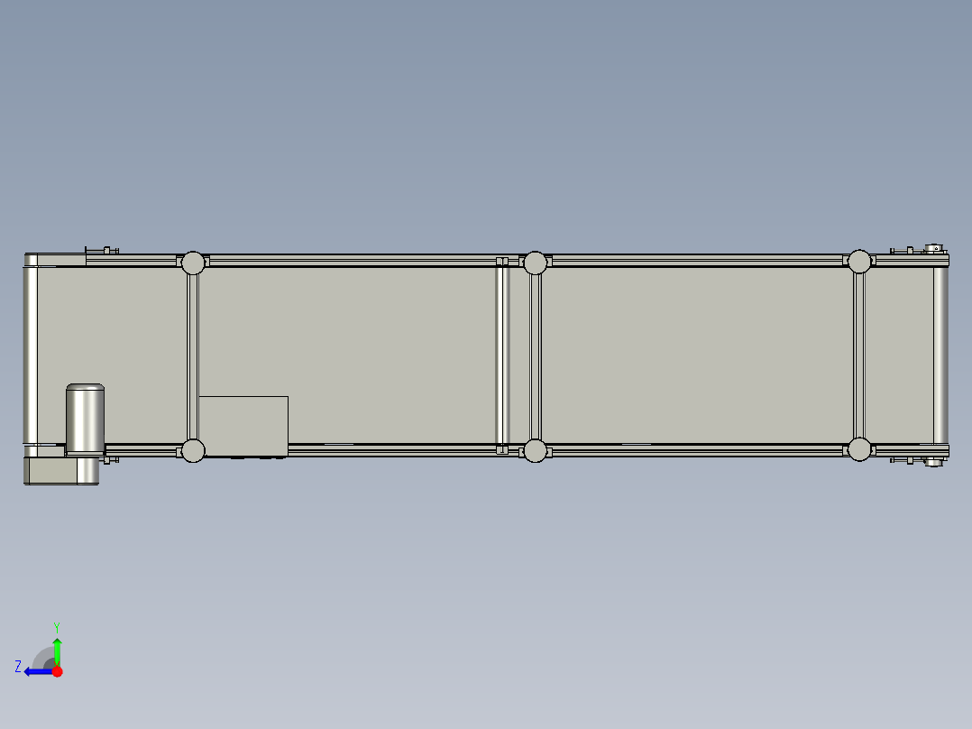 输送线、输送机3D模型右视图