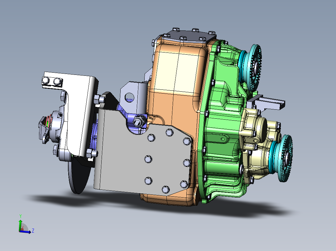 Two speed gearbox双速变速箱3D数模图纸 Solidworks设计 附STEP