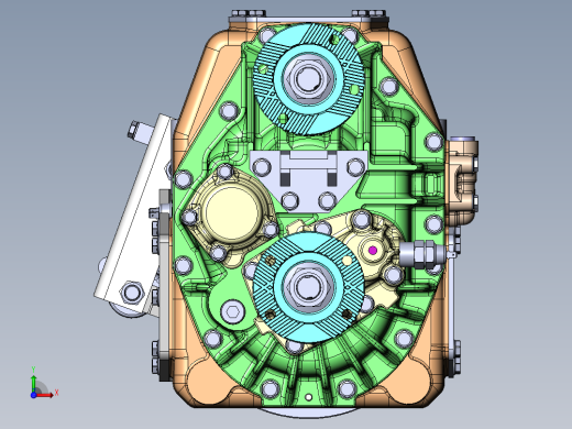 Two speed gearbox双速变速箱3D数模图纸 Solidworks设计 附STEP前视缩略图