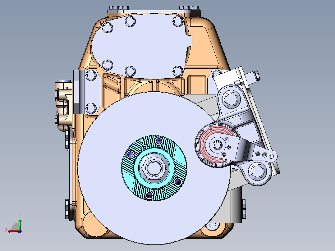 Two speed gearbox双速变速箱3D数模图纸 Solidworks设计 附STEP后视图