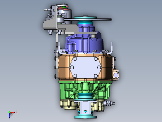 Two speed gearbox双速变速箱3D数模图纸 Solidworks设计 附STEP俯视缩略图