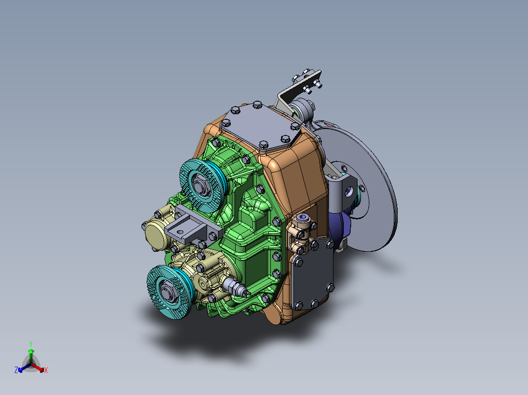 Two speed gearbox双速变速箱3D数模图纸 Solidworks设计 附STEP正等轴测图