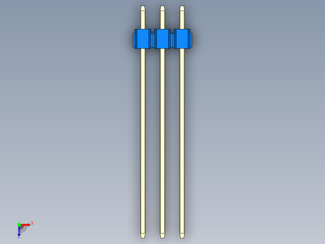 彩色公头100mil（2.54mm）系列-DS1021_blue_2x03p_100mil_Type43_rev1.0俯视图