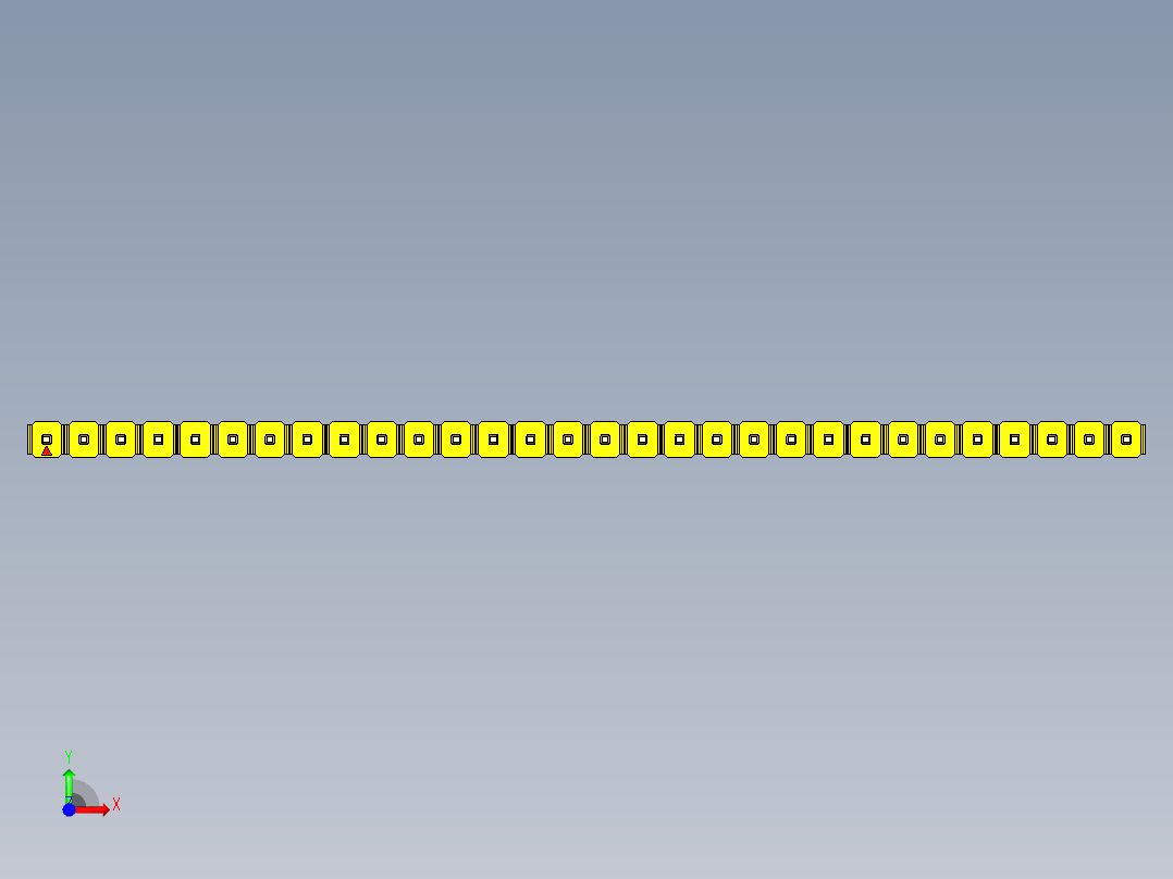 彩色公头100mil（2.54mm）系列-DS1021_yellow_1x30p_100mil_Type19_rev1.0前视图